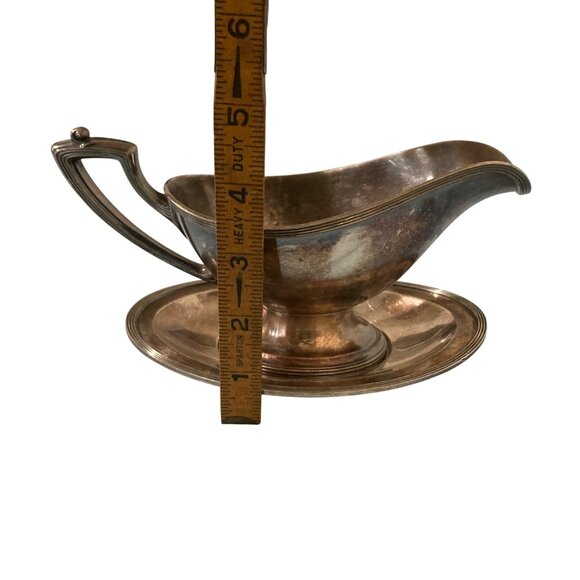 Vintage Silver Plated Gravy Boat With Underplate Set - Picture 7 of 8